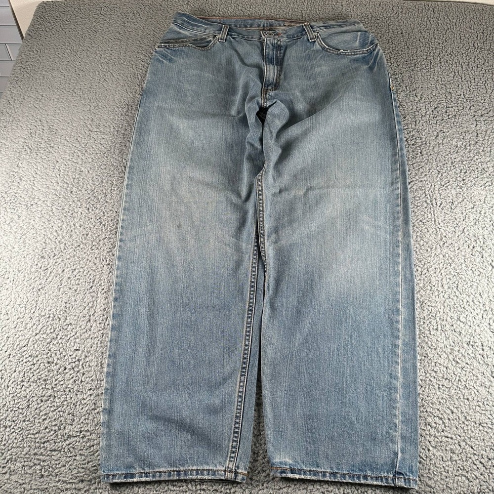 Vtg SilverTab Jeans Mens W36 L30 Baggy Light Blue Cotton Relaxed Wide Leg Y2K